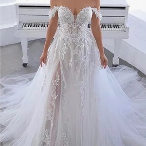 Mauuwy Beach White Mermaid Wedding Dresses
